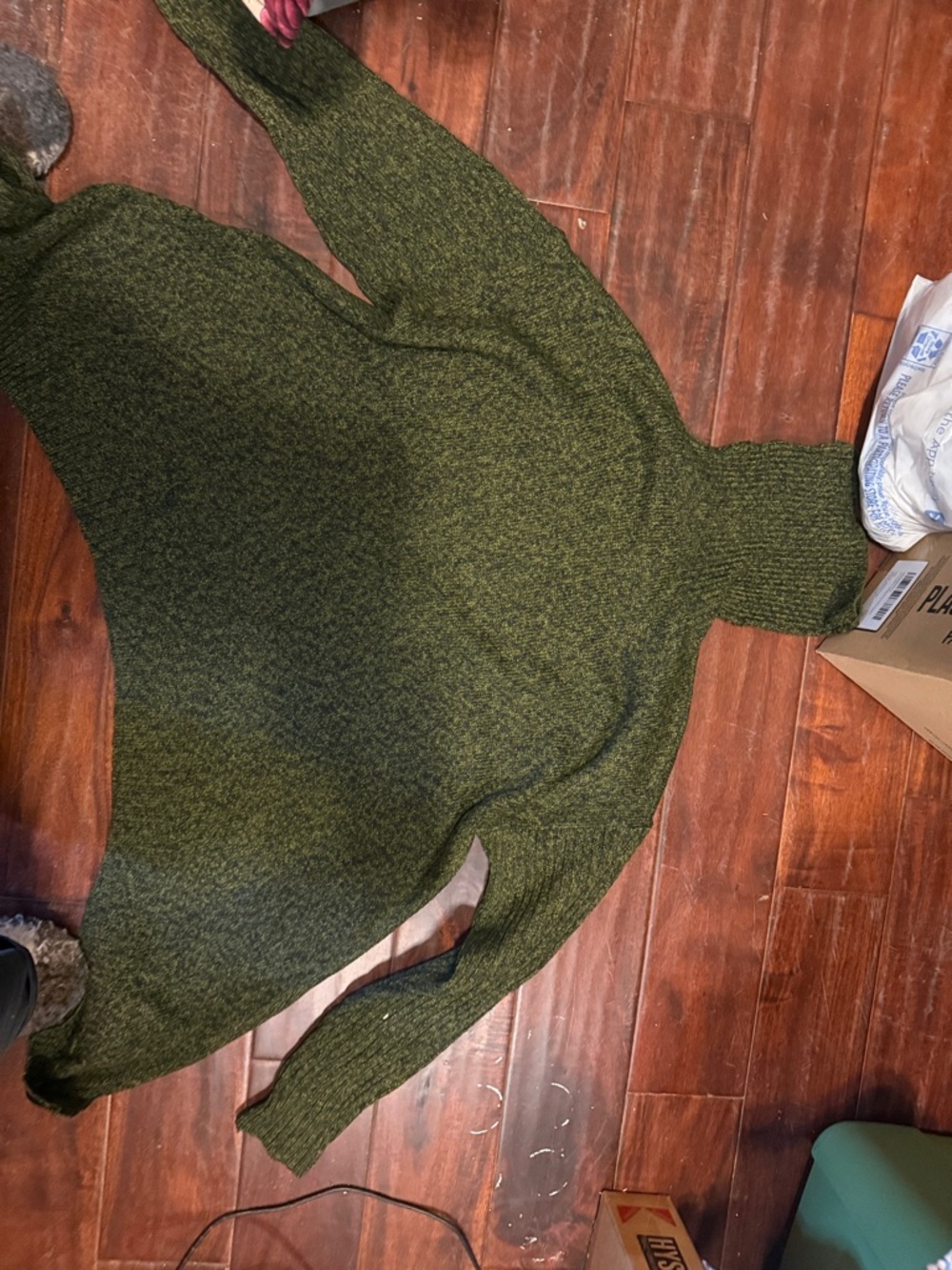 Olive Green Turtleneck Women's Sweater